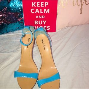 Michael Antonio electric blue heels